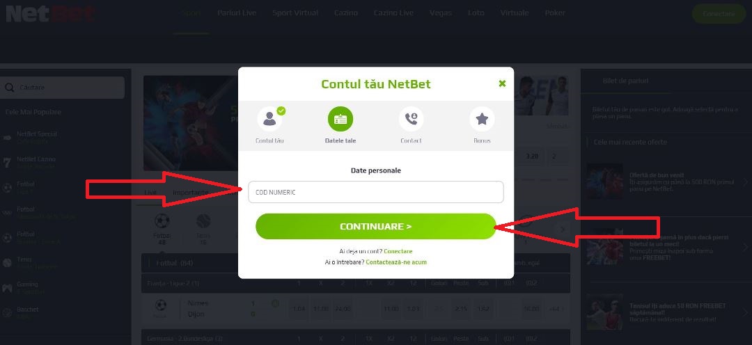 NetBet creare cont