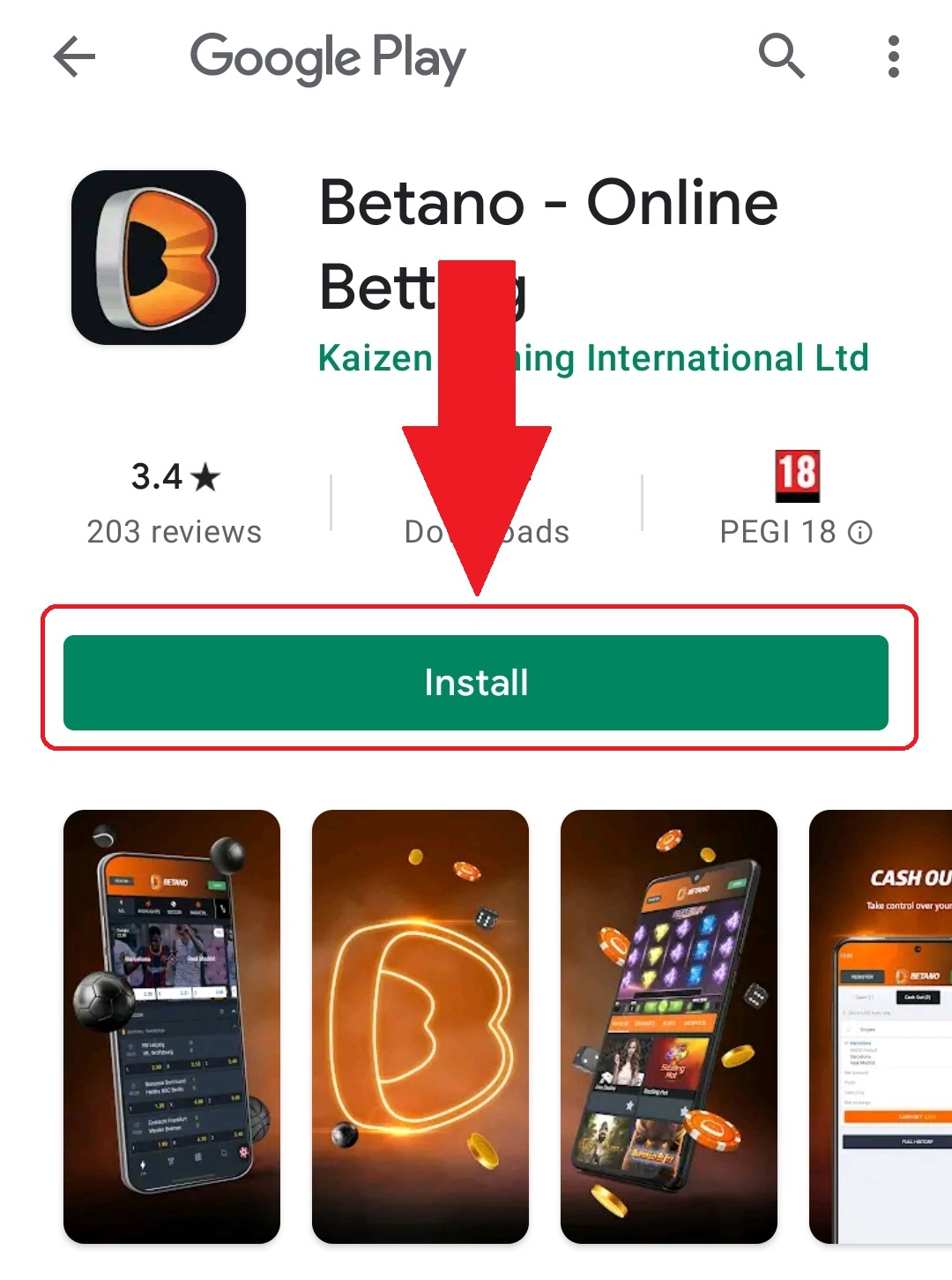 Aplicatie Betano